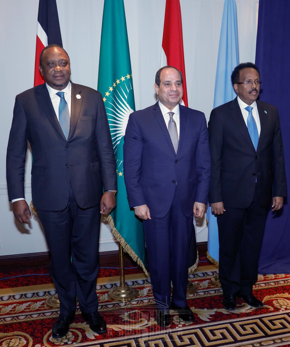 President Kenyatta held separate meetings with his Somalia and Djibouti counterparts Mohamed Abdullahi Mohamed and Ismail Omar Guelleh respectively. The meetings were convened by President Abdel Fattah El-Sisi of Egypt who is the current Chairman of the African Union.
#UNGA2019