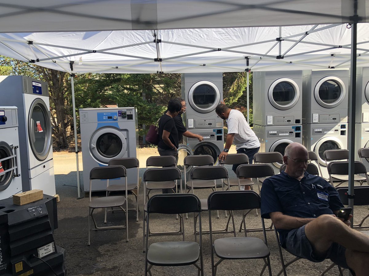 Already to go this morning! Fall Show and Sale! #laundrylux @LaundryluxNY @CoinLaundryAssn