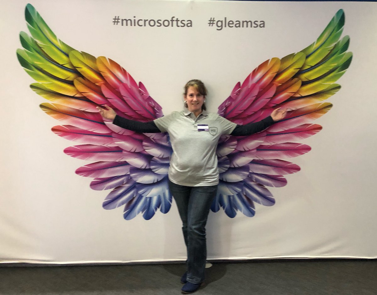 PaulaBarAsh's tweet photo. When being an #MIEFellow @MicrosoftEduSA #EduDays gives you wings.
In support of #gleamsa #microsoftsa https://t.co/orfyJBBC1U