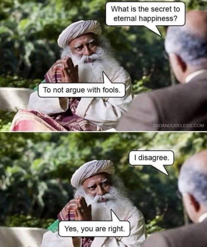 Secret to happiness (on @Twitter at least)