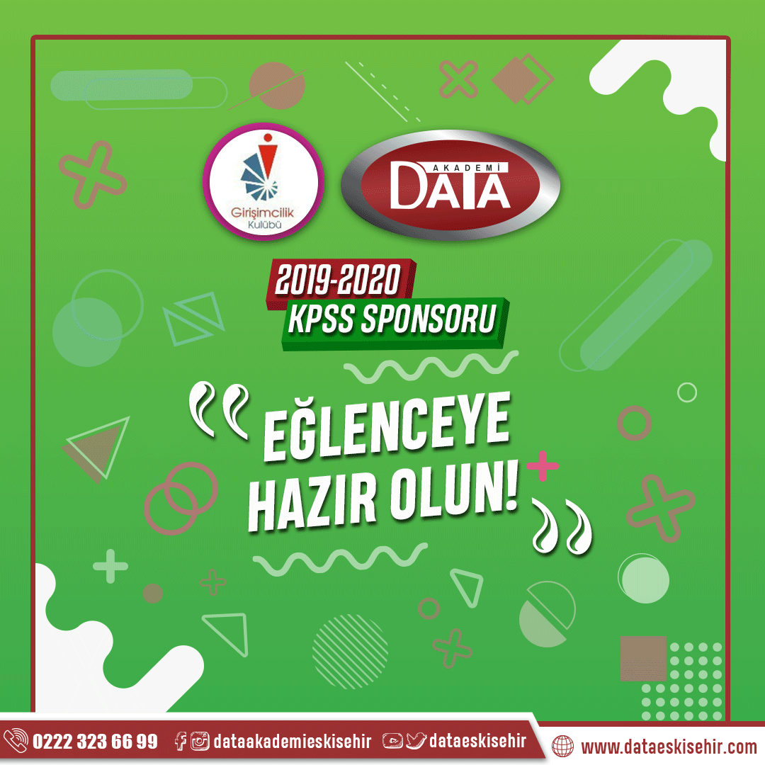 --Girişimcilik Kulübü 2019-2020 KPSS Sponsoru--
#girişimcilikkulübü #kpsssponsoru #dataakademi #dataakademieskişehir