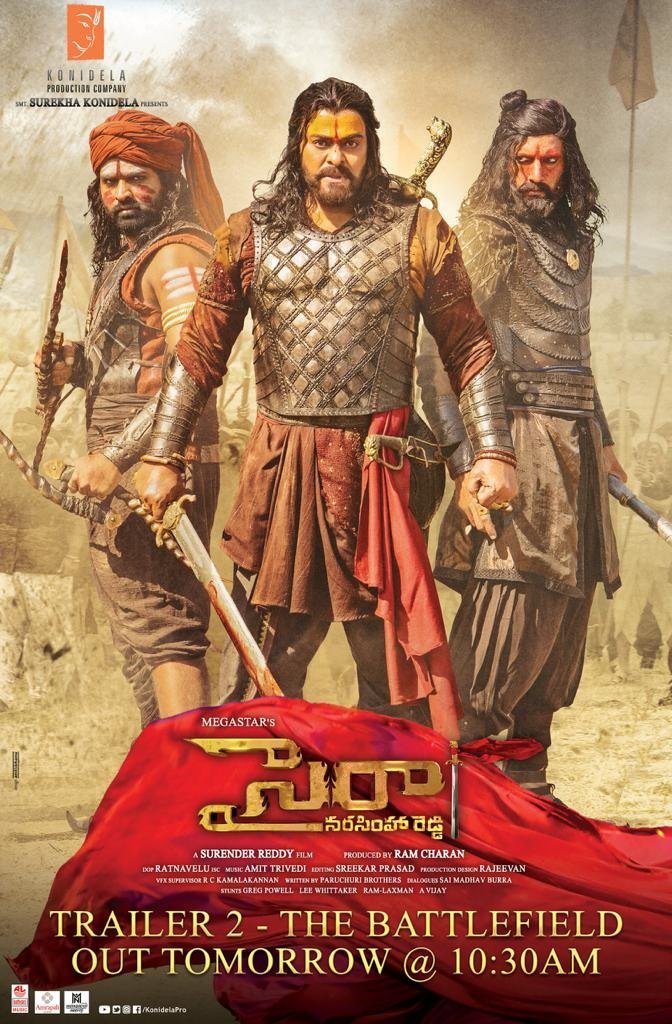 TeluguBulletin's tweet photo. Get Ready for High Voltage Battlefield Trailer from #SyeRaa Team ๐ฅ๐ฅ๐ฅ
#SyeRaaTrailer2 ๐ฅ๐ฅ- The Battlefield from Tomorrow 10:30AM #SyeRaa #SyeRaaOnOct2nd #SyeRaaPrerelease #SyeRaaUSA #SyeRaaTitleSong #SyeRaaTrailer #SyeraaFirstSingle https://t.co/YPTqlaOgsh