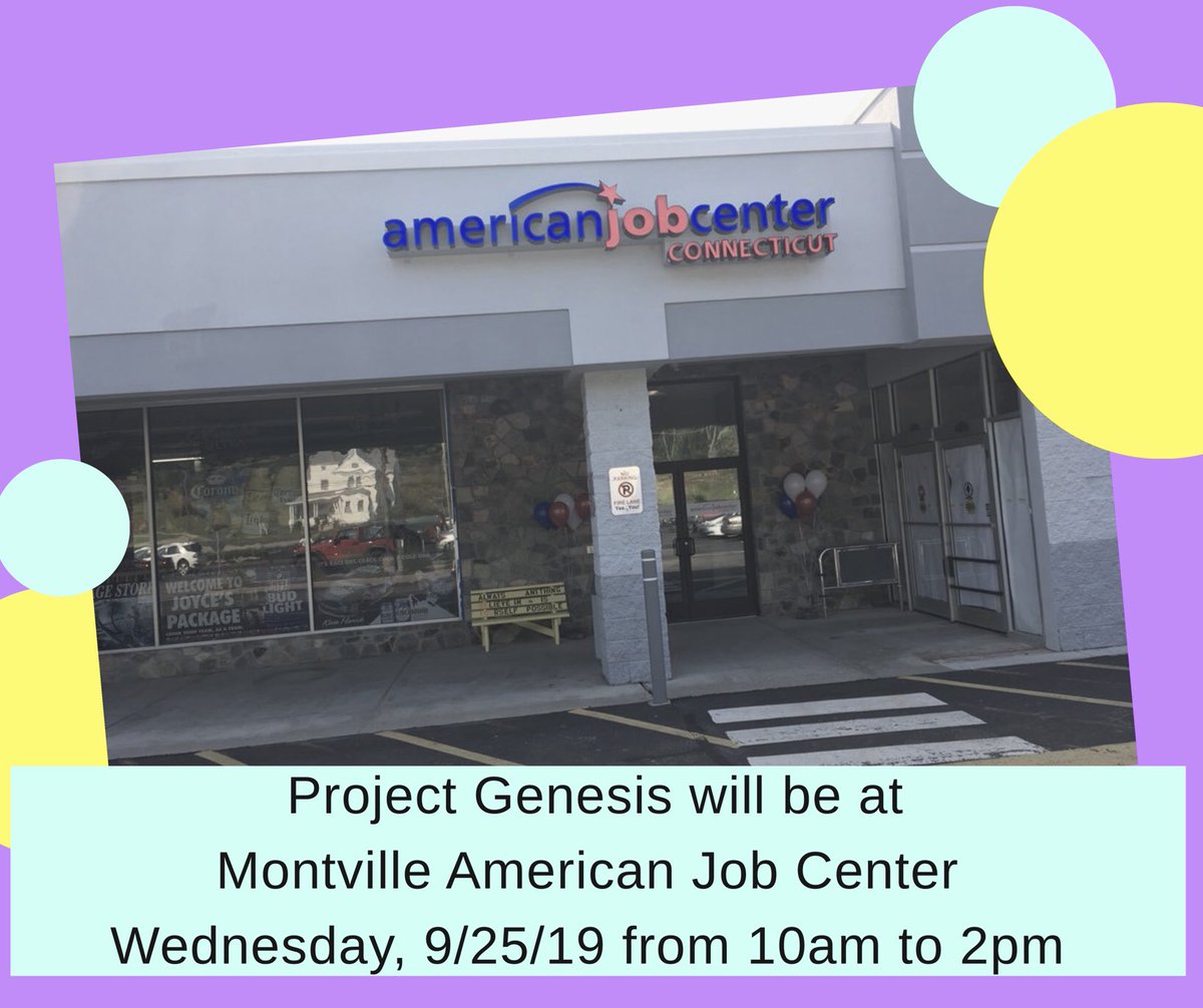 ProjectGenCT's tweet image. Day 2 of active job recruitment! We are currently at the Montville American Job Center in Uncasville, CT until 2pm today. If you know anybody who lives in the area and is looking for employment please send them our way! #jobevent #recrutement #jobcenter