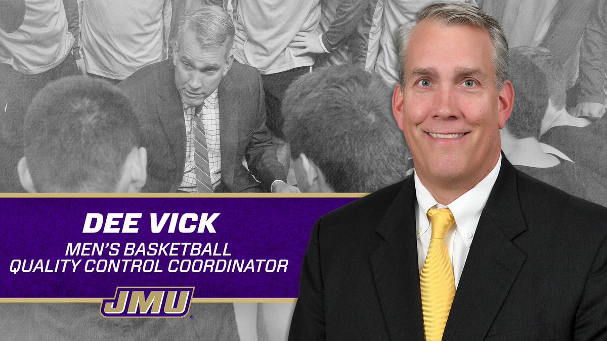 JMUMBasketball's tweet photo. "Get the 'who' right and the 'what' takes care of itself."

The Dukes are excited to welcome Dee Vick and his years of experience to the JMU Men's Basketball family!

Read up on everything Coach Vick brings to Harrisonburg!

📰 | https://t.co/1zc1A26ohU

#GoDukes https://t.co/6iiZkAxJoN