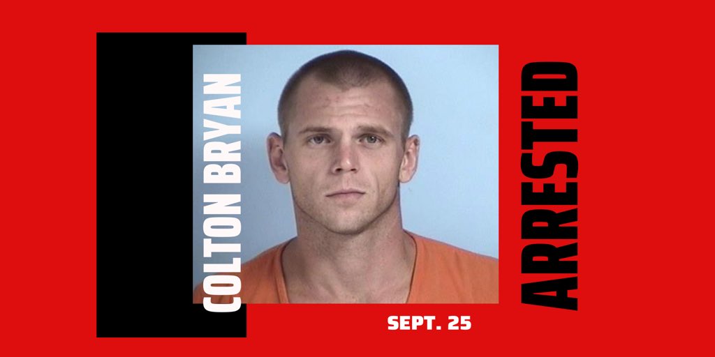 BREAKING: COLTON BRYAN ARRESTED IN SANTA ROSA COUNTY

Thanks to an anonymous tip Colton Bryan has been arrested by @SRSheriffFL. 

Bryan has warrants out of WCSO on charges of armed burglary and felon in possession of a firearm after a shooting Friday in Freeport.