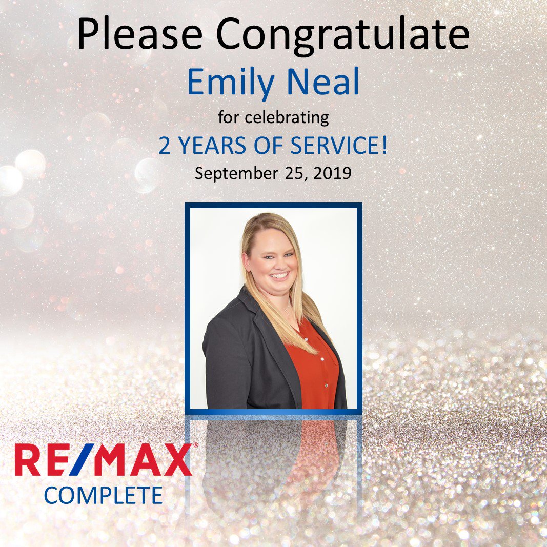 Please help us congratulate our awesome administrative assistant, Emily!  She's celebrating two years with RE/MAX Complete!
#makinghomebuyingandsellingeasier #remaxcomplete