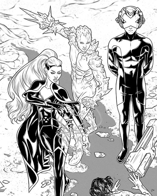 Closeup and line art from the latest MARAUDERS covers ?⚡️⚡️ 