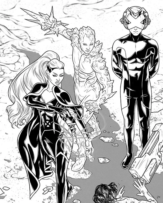 Closeup and line art from the latest MARAUDERS covers ?⚡️⚡️ 