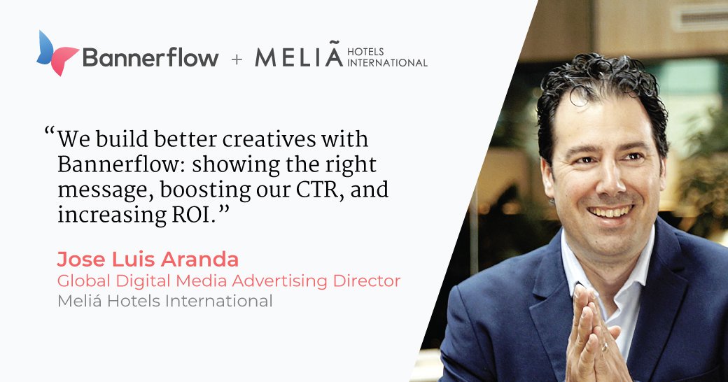 Bannerflow's tweet photo. Using @Bannerflow, @MeliaHotelsInt were able to streamline their display ad production and experiment with #DCO for #personalisedadvertising at scale. Learn more about how Melia work in-house in our latest case study: https://t.co/XhJclJitaW https://t.co/Wj8RussitA
