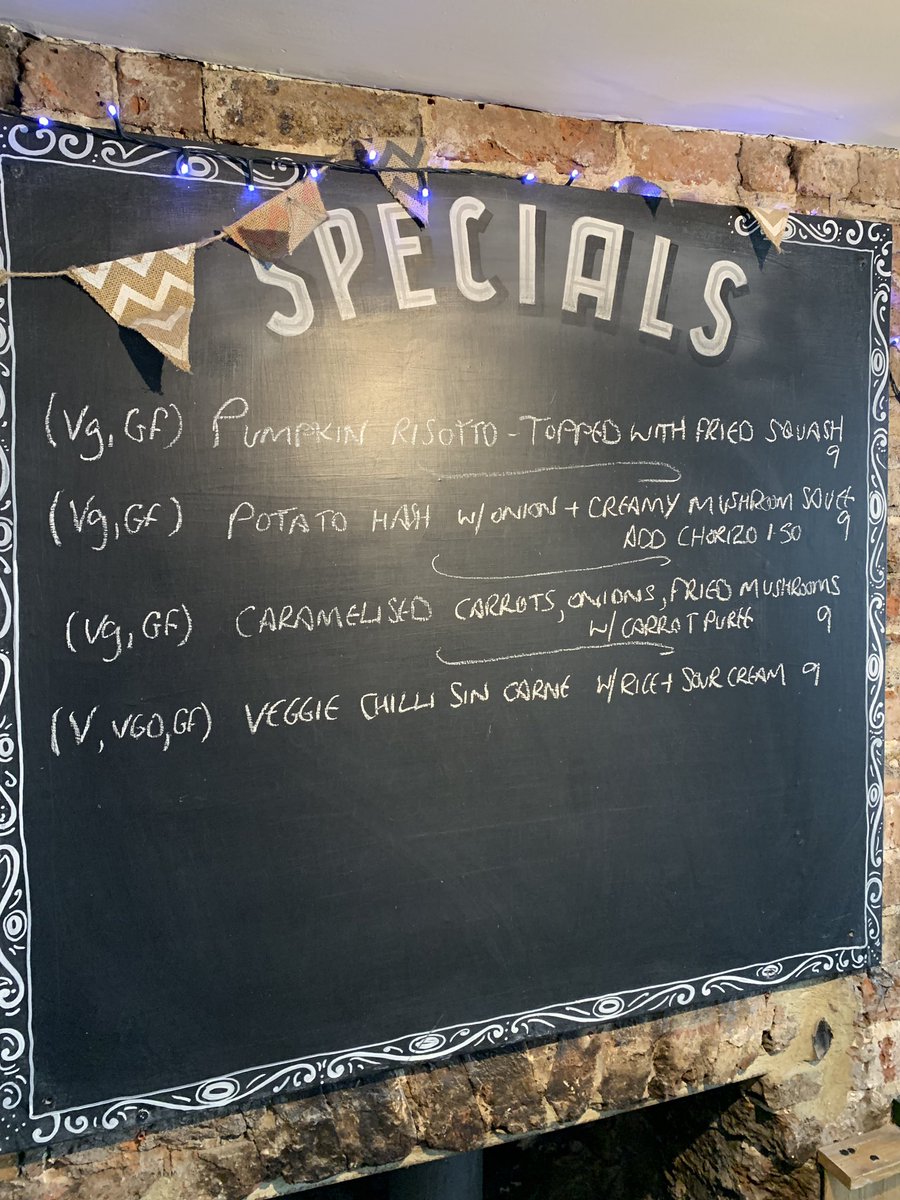 fountainheadpub's tweet photo. Our specials this week all vegan and gluten free. Mention this tweet and enjoy 10%off with this tweet @veganbrighton @gfbrighton #brighton #fountainhead #chef #kitchen #brightonlife #pubkitchen https://t.co/6dVlXaufXc