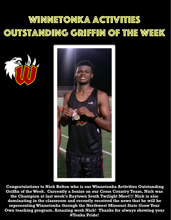 Tonka Nation (@tonkanation) on Twitter photo Congrats to Nick Bolton for his Winnetonka Activities Griffin of the Week Award! You are everything good about High School Activities. #tonkaproud <a href="/N2SportsTonka/">Winnetonka Activities</a> <a href="/Tonka_News/">Tonka News</a> @Tonka_TRUE Congrats to Nick Bolton for his Winnetonka Activities Griffin of the Week Award! You are everything good about High School Activities. #tonkaproud <a href="/N2SportsTonka/">Winnetonka Activities</a> <a href="/Tonka_News/">Tonka News</a> @Tonka_TRUE