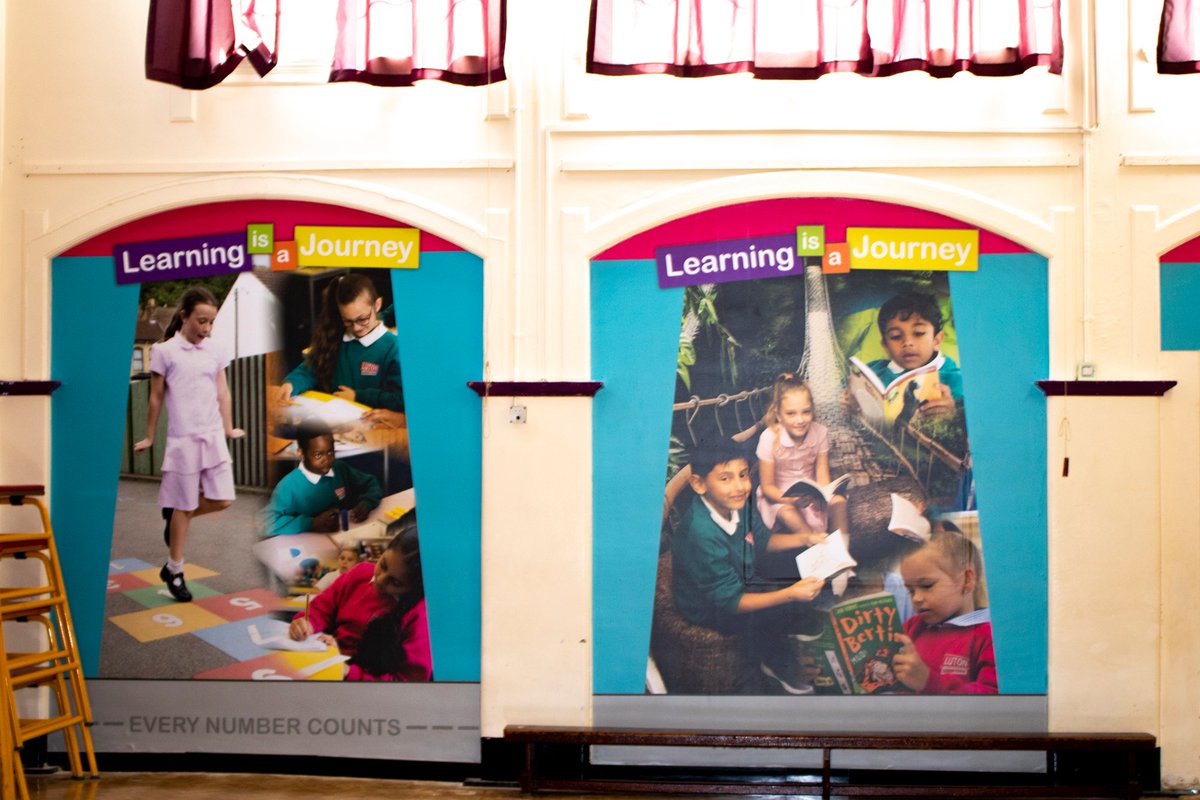tsfe_creative's tweet image. It's been great working with Luton Junior School to support them in producing their wall graphics.  Can't wait to get started on their next project. #graphicdesigners #thinkingcreative
