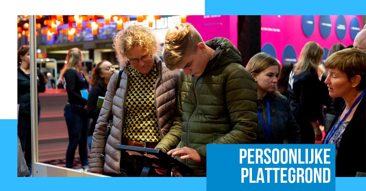𝗣𝗲𝗿𝘀𝗼𝗼𝗻𝗹𝗶𝗷𝗸𝗲 𝗣𝗹𝗮𝘁𝘁𝗲𝗴𝗿𝗼𝗻𝗱
Jouw persoonlijke routekaart voor de beurs! 
✔ Op de beurs, via mobiel of thuis
✔ Handige keuzehulp
✔ Je favoriete opleidingen
✔ Ruim 100 scholen
✔ Programma per niveau