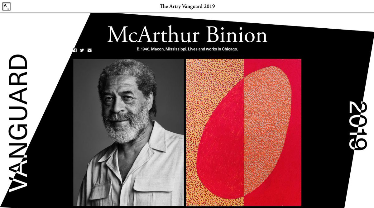 RichardGrayGall's tweet photo. NEWS | Thank you @Artsy for including #McArthurBinion in Artsy's 2019 Vanguard of artists to know, noting, "Nearly 50 years into his career, Binion’s momentum is only building." Read on at the link below!
.
https://t.co/UkYqmI8EGM https://t.co/zUlk2TNlFb