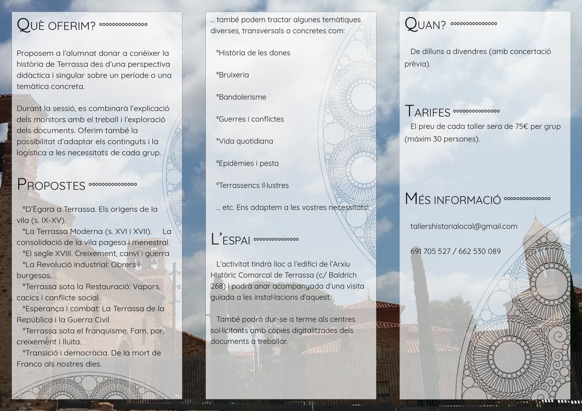 CEHTerrassa's tweet photo. Des del CEHT fem tallers d'història local adreçats a alumnat d'ESO i batxillerat a partir de l'estudi de documents històrics ⬇️⬇️ https://t.co/TN0kJnGj9E