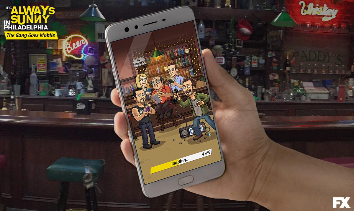 alwayssunny's tweet photo. Tonight, it’s time to head back to Paddy's for the 14th season premiere of #SunnyFXX. Keep Paddy’s in your pocket all year round with The Gang Goes Mobile game here: https://t.co/qoEWH88bCN #AlwaysSunnyGame https://t.co/FcqI6pAZ1O