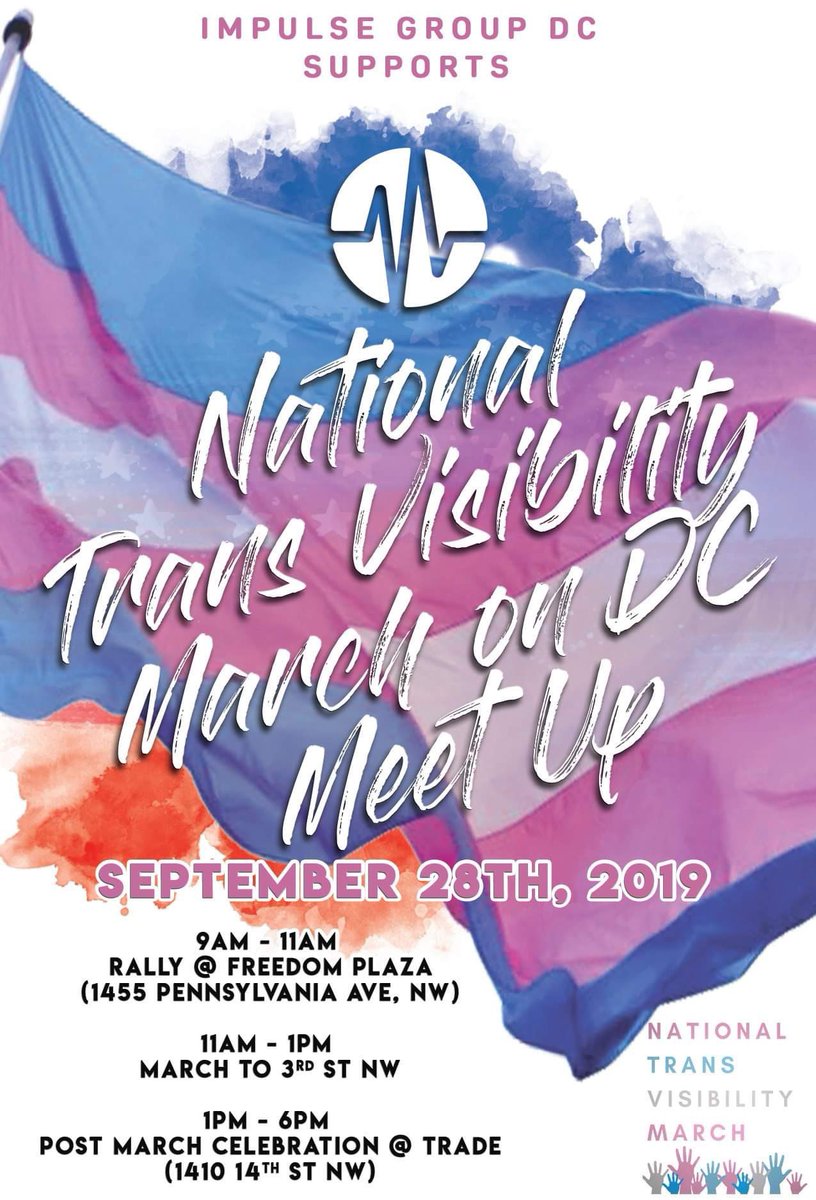 RayceenHRH's tweet photo. Join the team from 💜🧡💛💖 @impulsegroupdc for the @transmarchondc Sat.28, 2019 kicks off at 9am!!
#transvisibility #translivesmatter #transmarchdc https://t.co/zZ4optj9ah