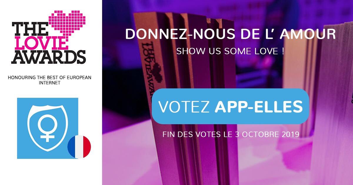 Resonantes_FR's tweet photo. [COUP DE POUCE] Aidez-nous à déployer @app_elles outre-Manche 🙏  @Resonantes_FR finaliste @lovieawards, le festival européen des « Oscars de l’Internet » 🏆

Dernière étape ? Le vote du public (jusqu’au 03/10) ! GO, GO, GO 👉 https://t.co/LGCrQ7Isgf

#WAT2CTW #Concours https://t.co/2Sd8bEf6Xy