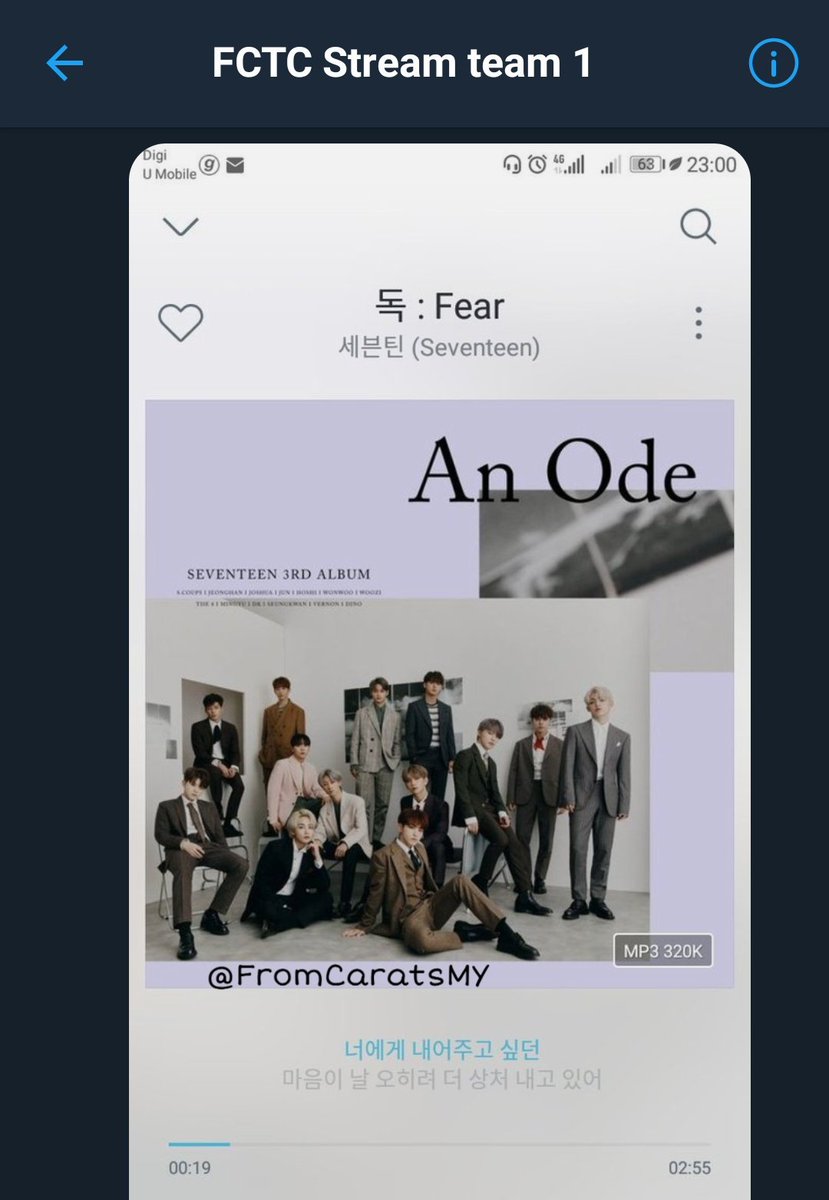 [#FCTCStreamTeam]

We have officially started our Genie Streaming project tonight! Good luck to our streamers, let's do this for Seventeen <a href="/pledis_17/">세븐틴(SEVENTEEN)</a> !!

#SEVENTEEN_Fear 
#An_Ode
#독_Fear