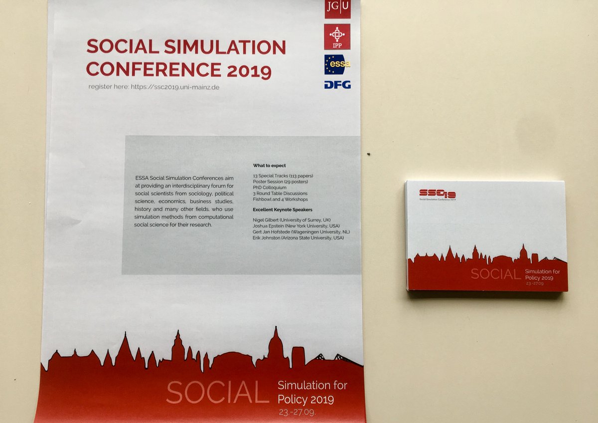 socsim2019's tweet photo. Pick up your free poster or postcard from the registration desk. Wishing you all a relaxed evening! https://t.co/gNCdM97EpZ