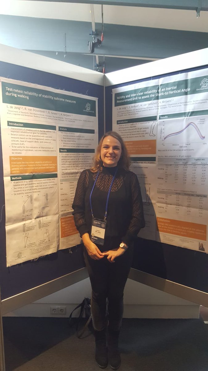 movingresearch's tweet photo. Colleagues Lysanne and Rosanne @esmac2019 presenting there results about #StabilityOutcomeMeasures #ShankToVerticalAngle #IMUs #FunctionalGait #DCDchildren. @LysannedeJong https://t.co/TYDs3GtODr