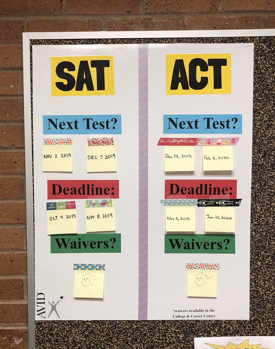 HastingsAvid's tweet photo. Wondering when the next SAT and ACT are being given? See the posters in North and South House for dates!!! https://t.co/34Jt9c2xPt