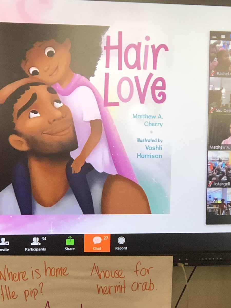 YolandaFaison1's tweet photo. Great day with a video chat with the author Matthew Cherry as he talked about his book, HAIR LOVE 💗. We loved the animated movie as much as the book. @HumphriesAPS @counselorgowan @ebwoodsHumpElem https://t.co/tgLEUelLxR