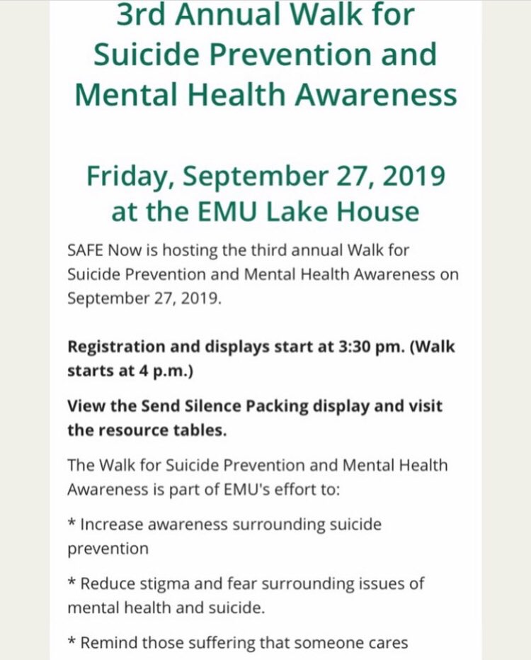 emuppgenaction's tweet image. Thank you @emu_activeminds for inviting us to table and participate at this years Suicide Prevention and Mental Health Awareness Walk.
🔸
We would like to invite all of you to join us this Friday, 3:30pm-5pm, at EMUs Lake-house
🔸