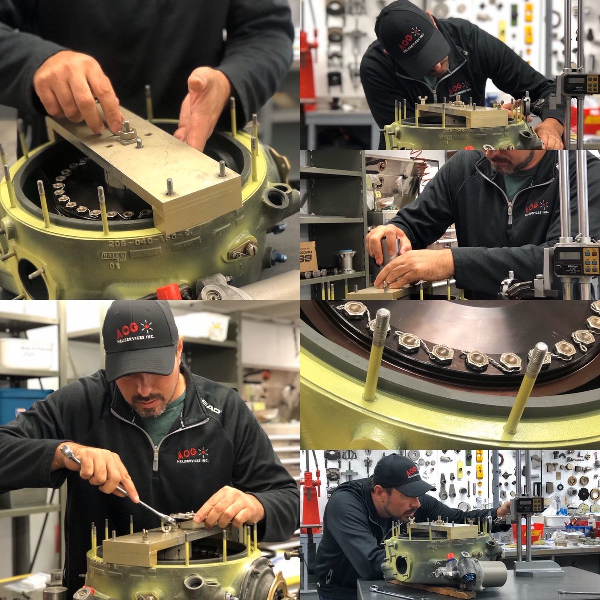 AOGHeliservices's tweet photo. AOG’s @jody_dumanoir performs a final assembly backlash check on a 206 Transmission. #aogheli #teamaog #maintenanceandrepair #mro #componentoverhaul #helicoptermechanics #helicoptermro #bellflight #bellcsf #bell206 #aviationmaintenancetechnician #helicoptermechanic https://t.co/25mOH9iTd6