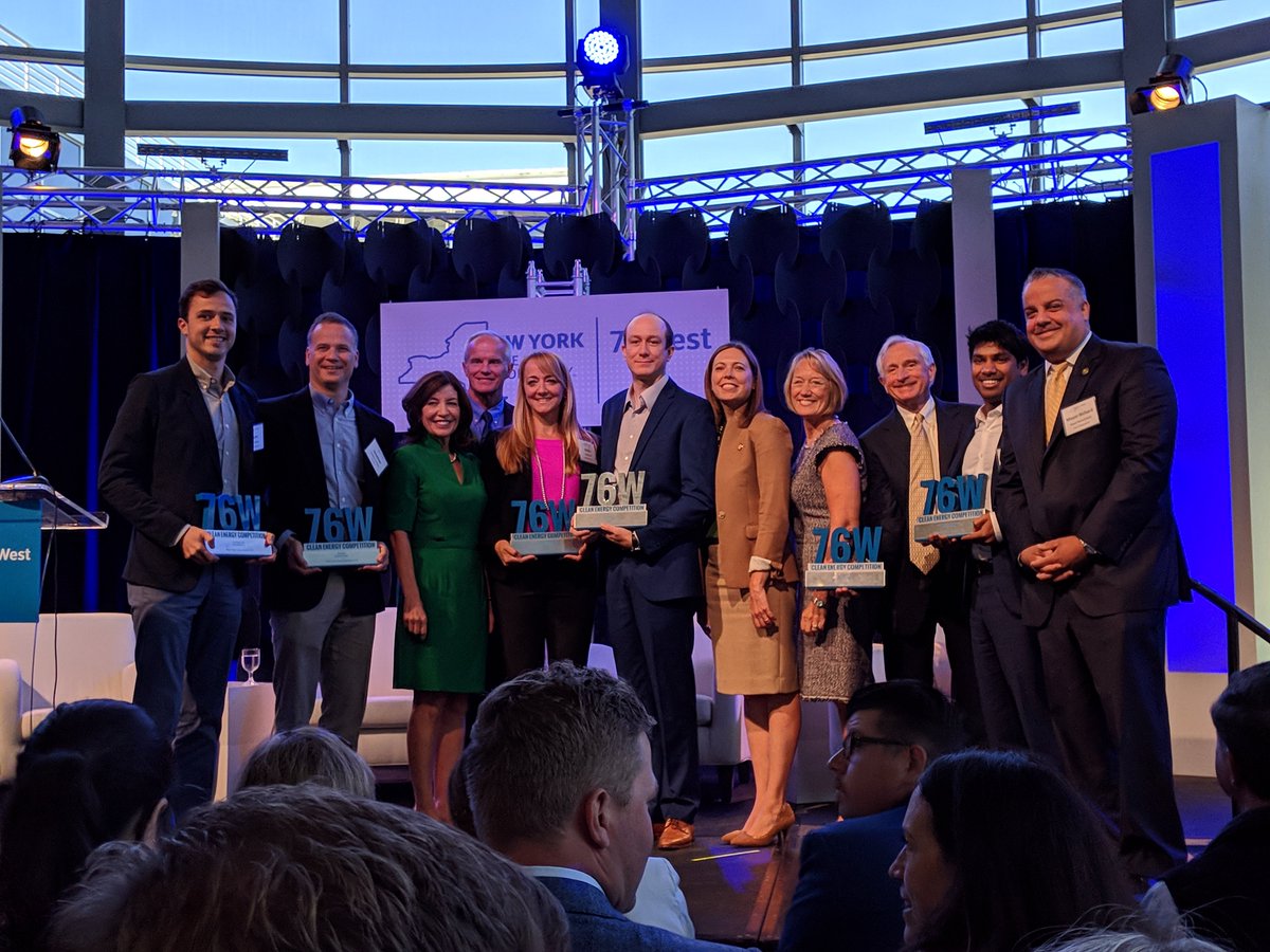 The 2019 <a href="/NYSERDA/">NYS Energy Research and Development Authority</a> #76West Clean Energy Competition winners are @cambridgecrops, <a href="/CarbonUpcycling/">Carbon Upcycling Technologies</a>, CleanFiber, <a href="/optimuspgh/">Optimus Technologies</a>, Prosumergrid, and @PlasticsRadical! Looking forward to seeing the positive impact these companies make on the Southern Tier region!