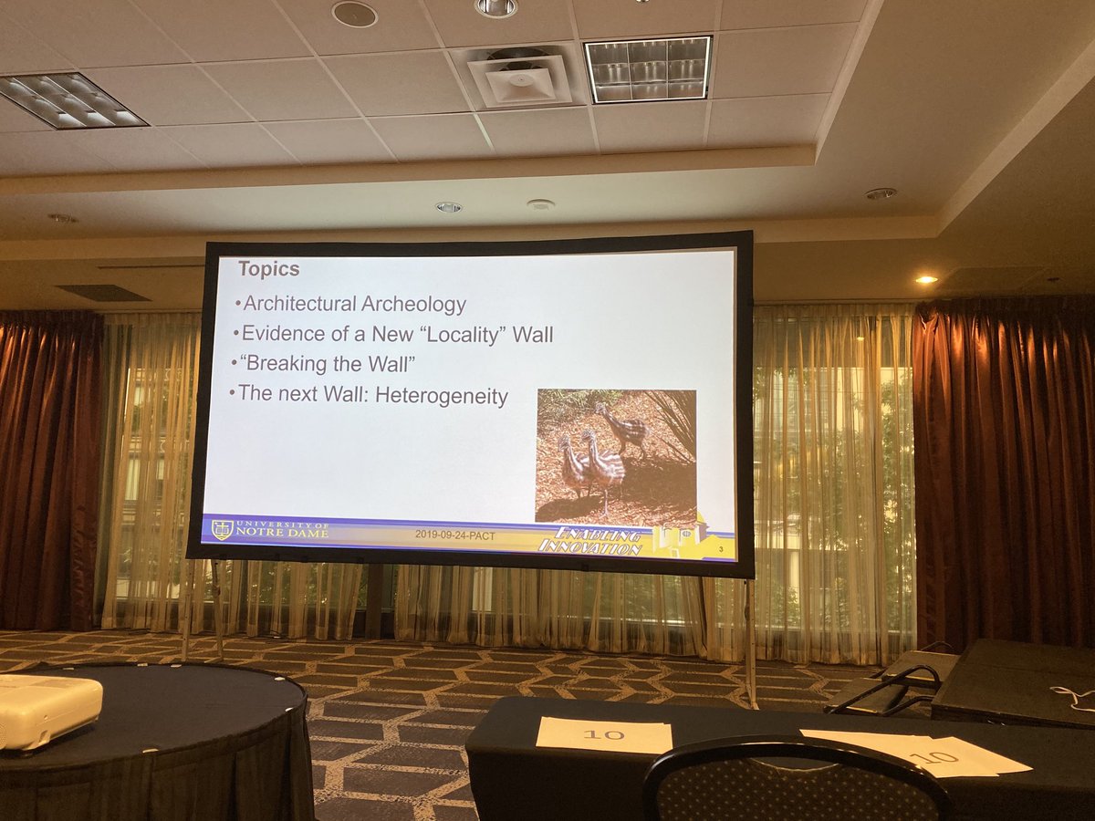 ascgroup's tweet photo. #PACT2019 - Peter Kogge argues that we now are in the era of the locality wall https://t.co/fJZxK79B45