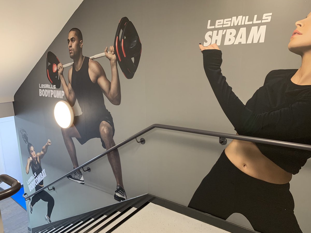 BurnleyLeisure's tweet photo. Loving our new staircase artwork at St Peter’s Leisure Centre 👍👏👌 #LesMills #LifeChanging https://t.co/6ehjDiDpN8