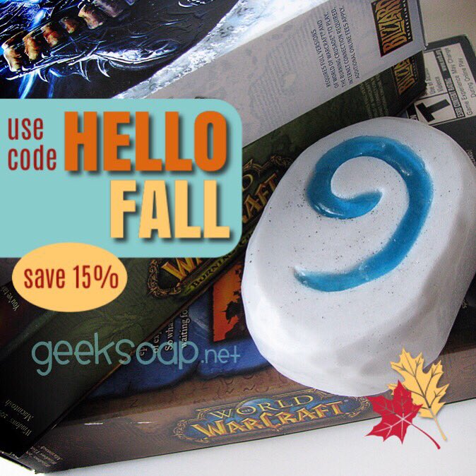 geeksoap's tweet image. Don’t forget to use code HELLOFALL to save 15% off everything in the GEEKSOAP shop through Oct 1! instagram.com/p/B21vOSAgqvw/ 
#geeksoap #sale #fall #geeky #soap #autumn #promo