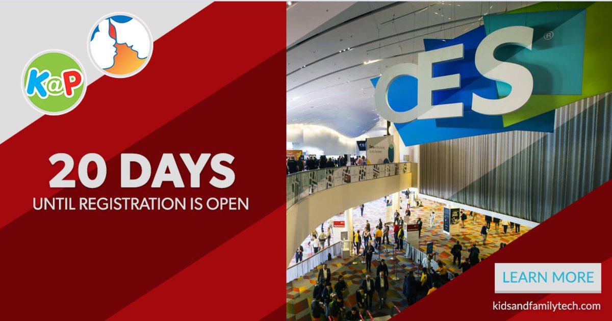 20 days until registration! Who is excited to see at the latest #innovations at #FamilyTech #CES2020? 

kidsandfamilytech.com