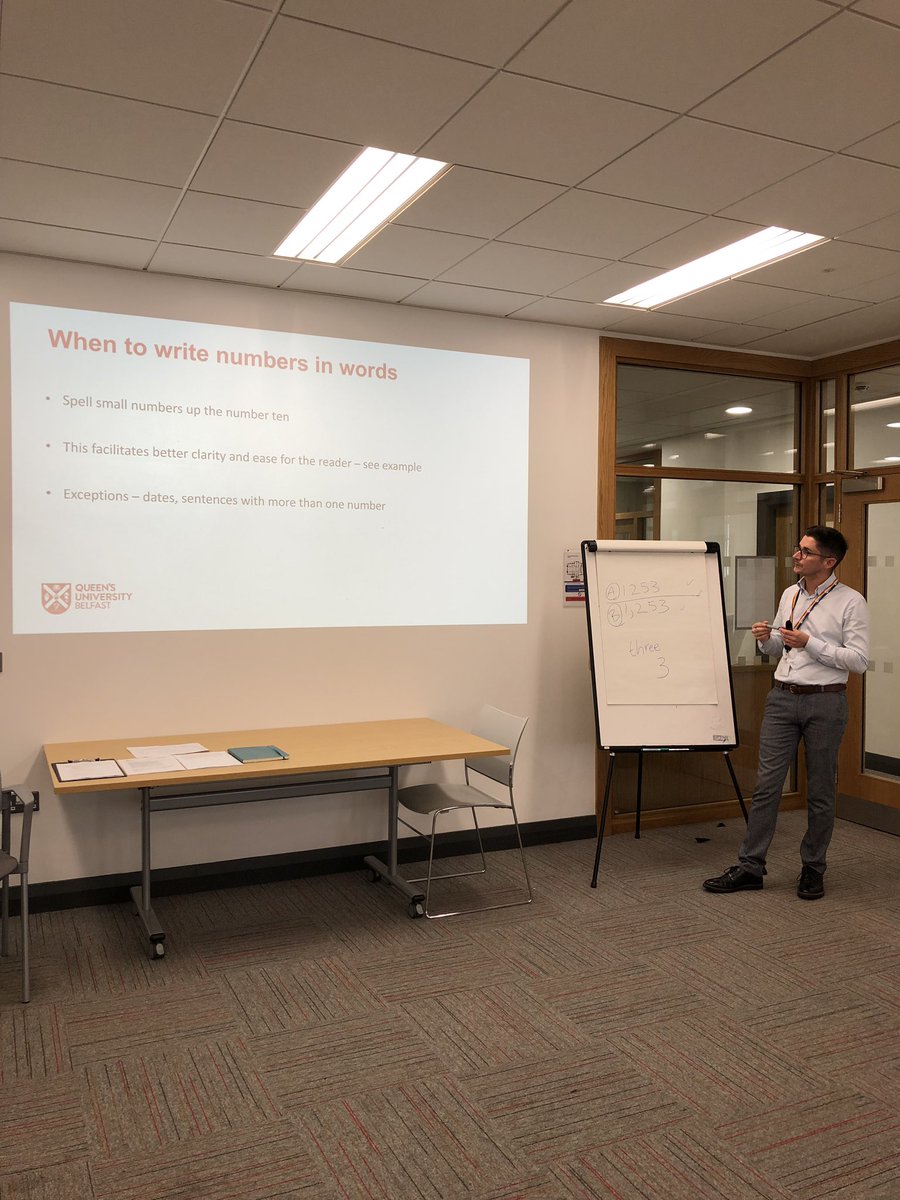 Nermeenjsh's tweet photo. Thank you @imthatbenharper for an informative starter session on using numbers in academic writing. Donβt forget to join us every Wednesday from 4-6pm in the @qubgradschool.
@abbieedgarphd
#peerproofreading
#TeamGrad https://t.co/DdkAjCs0ZJ