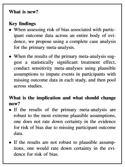 GuyattGH's tweet photo. Every systematic review should include a sensitivity analysis determining if the results are robust to reasonable assumptions regarding patients lost to follow-up #LFUP https://t.co/GYVTcT4aro https://t.co/oBwgDwt3mr