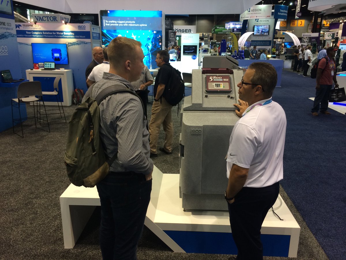 TeledyneIsco's tweet image. Kicking the tires on the 5800 Refrigerated Sampler. #TeledyneISCO booth #2312 has more than just #FlowlinkCipher and #LaserFlow 
#WEFTEC19 #Water #Wastewater