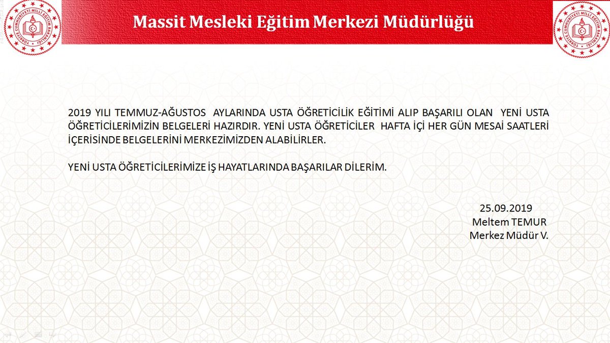 Usta Öğreticilik Belgeleri Hazırlandı.
<a href="/memleventyazici/">Levent Yazıcı</a> <a href="/Mustafa_Eldivan/">Mustafa ELDİVAN</a> @serkangur_ist @19MSTFYLMZ @Istanbul_ILMEM <a href="/timurtugral/">Timur TUĞRAL</a> <a href="/ZekineDayolu/">Zekine Dayıoğlu</a> <a href="/izekier53/">İrfan Zeki ER</a> <a href="/s_adiyaman69/">Süleyman ADIYAMAN</a> <a href="/erolcamci5234/">erolcamci52</a> <a href="/Nihataltintas52/">𝕹𝖎𝖍𝖆𝖙 𝕬𝖑𝖙ı𝖓𝖙𝖆ş</a> <a href="/ugurtatli/">Hasan Uğur TATLI</a> <a href="/OzkanBOYACI/">Özkan BOYACI</a> @MeslegimHayatim @meb_ailesi2023