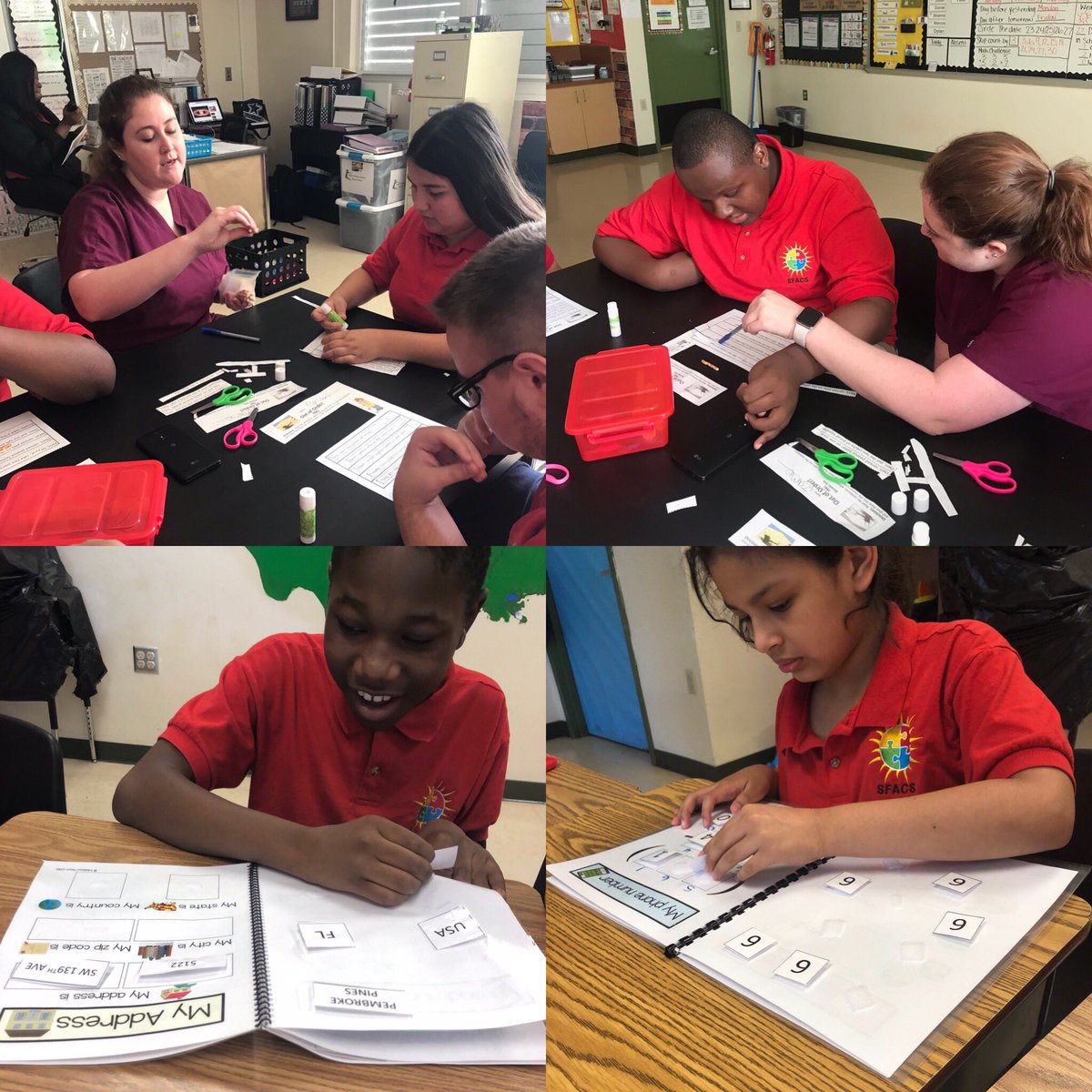 friends_sfa's tweet photo. Happy Wednesday from #SFACS some of our students are very engaged in their lessons! #lifelessons #sequencing #knowingyouraddress #brighterdayforautism https://t.co/B2xXqfCmpE