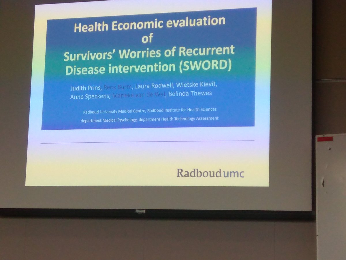 Another effective intervention for #FCR the SWORD trial <a href="/judithbprins/">judith.b.prins</a> #IPOS2019