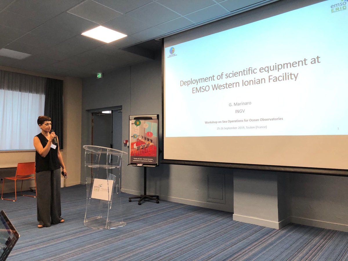 EMSOeu's tweet photo. The 1st day of the EMSO workshop on #SeaOperations is gone! A great day, rich with discussions &amp; demos on #OperationalSystems. We couldn't take pics of the practical session but we took beautiful pics of our DG, of Giuditta Marinaro @INGVterremoti and Julien Lengrad @ifremer_fr https://t.co/Sb3sh9bG6O