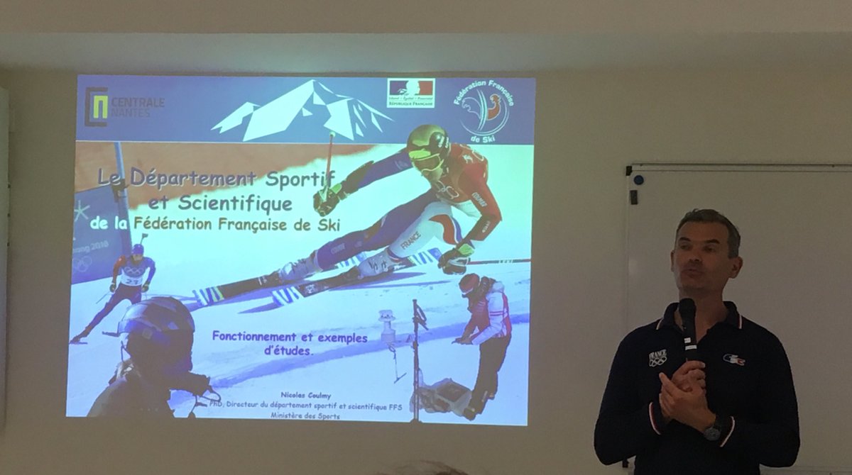 frlegentilhomme's tweet photo. Beau succès ce soir pour la conférence organisée par le #crepspdl  sur « les activités scientifiques de la fédération de ski » avec Nicolas Coulmy à l’école Centrale de Nantes https://t.co/7FsdQ4q1p9