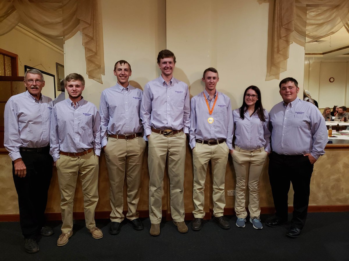 cwrice's tweet photo. Results are in! K-State Crops Judging Team takes second place in the Australian Crops Contest. Luke Ryan 1st place individual. Team members Wes Jennings, Jayden Meyer, Blake Kirchhoff, Luke Ryan, Madison Tunnell, and Nate Dick. Coach Kevin Donnelly. @KStateAgron https://t.co/aAHU60sUDf