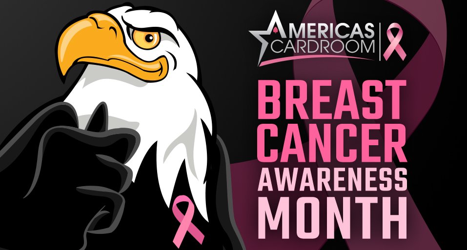 ACR_POKER's tweet photo. It’s Breast Cancer Awareness Month and we’re donating 100% of the revenue earned in select October tournaments to the cause. Look for the pink ribbon in the lobby to find participating events. 

#BreastCancer #Pinkribbon #October #Donate #WearItPink https://t.co/dGhXMQJCKJ