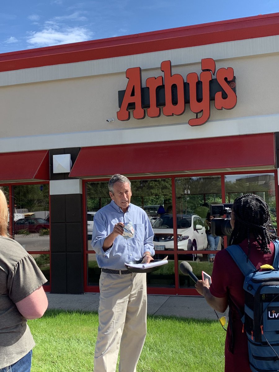 Olivianuzzi's tweet image. Mark Sanford campaigns in Des Moines this morning. Sir, this is an Arby’s.