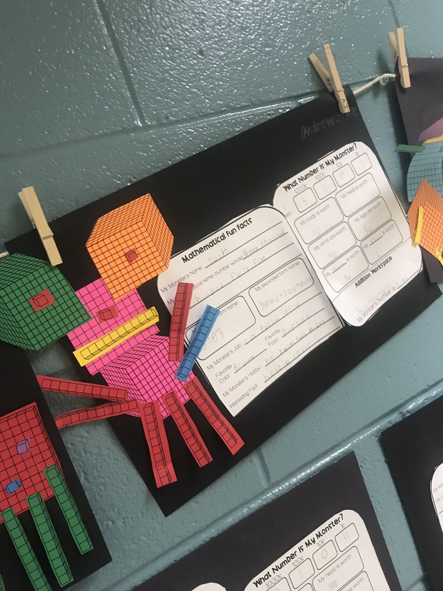 nstreet_teaches's tweet image. Check out these Base Ten Block Monsters!👇🏼 @wilde_class used a lot of creativity &amp;amp; critical thinking to make sure their monsters showed their understanding of place value.#mathmonsters #seeusSOAR