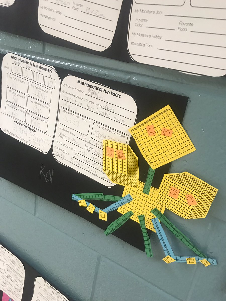 nstreet_teaches's tweet image. Check out these Base Ten Block Monsters!👇🏼 @wilde_class used a lot of creativity &amp;amp; critical thinking to make sure their monsters showed their understanding of place value.#mathmonsters #seeusSOAR