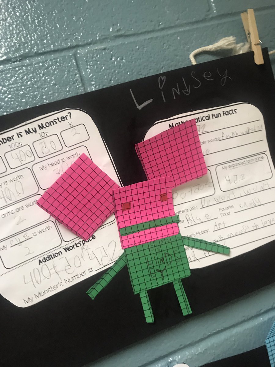 nstreet_teaches's tweet image. Check out these Base Ten Block Monsters!👇🏼 @wilde_class used a lot of creativity &amp;amp; critical thinking to make sure their monsters showed their understanding of place value.#mathmonsters #seeusSOAR