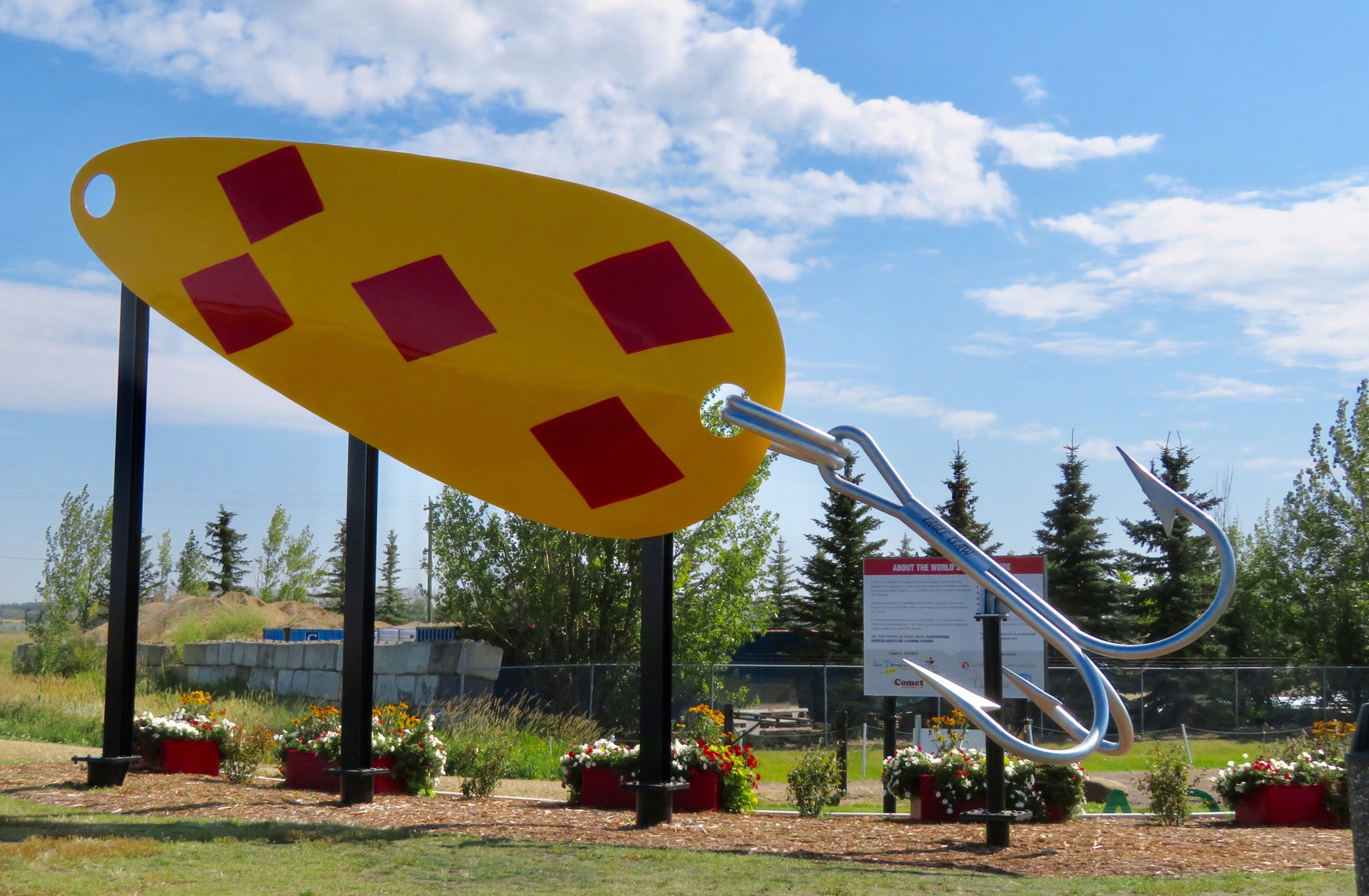 Carol Davis on X: #HAPPINESS is seeing the Guinness World Records largest fishing  lure,the 5 of Diamonds, at the Len Thompson Pond in Lacombe, AB.  #largestfishinglure #LenThompson #5ofDiamonds  / X