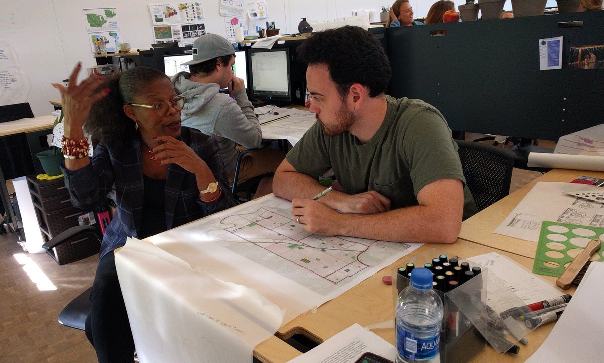 sarahadavi's tweet image. Honored to have Renee Kemp-Rotan, urban designer and master planner in my studio doing desk crits today. 
#ekdahllecture #apdesign #larcp #landscapearchitecture